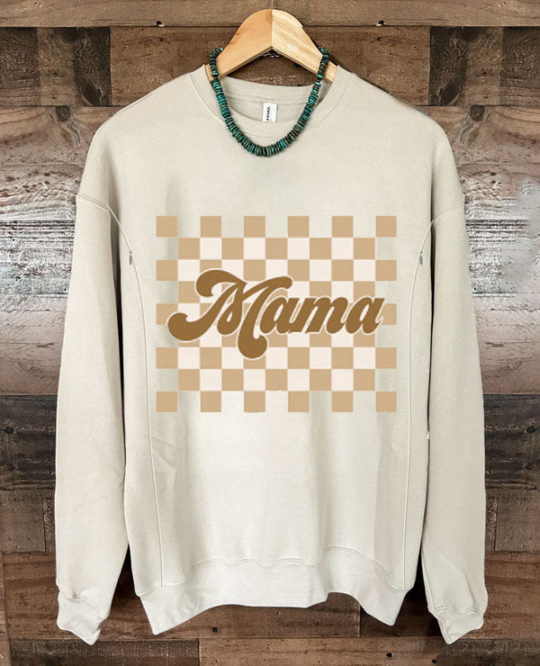 Checkered Retro Mama Nursing Sweatshirt