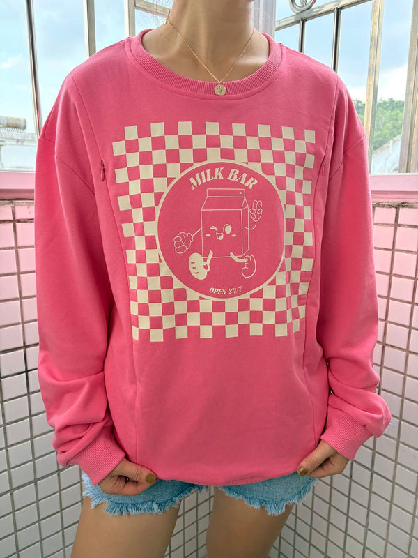 Checkered Milk Carton Nursing Sweatshirt