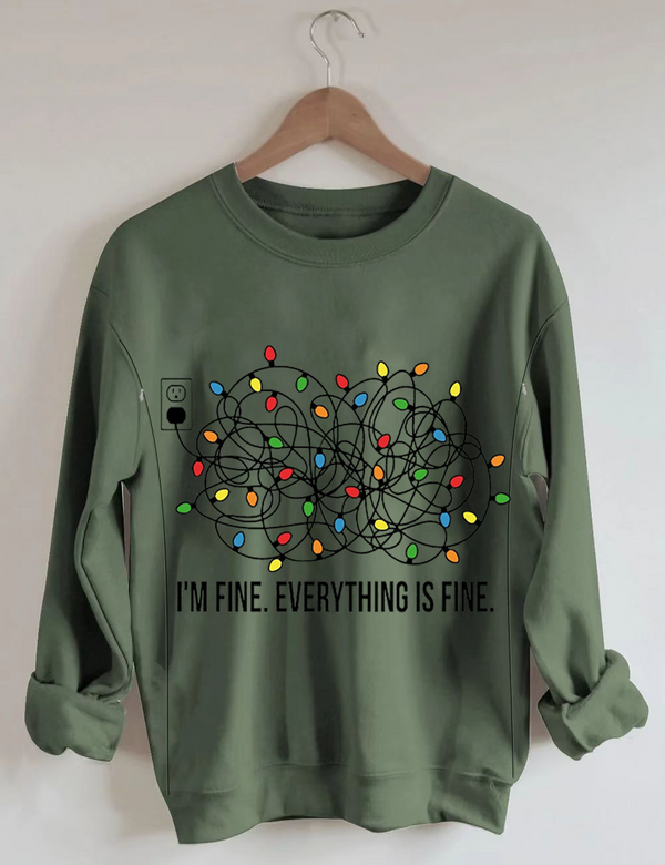 I'm Fine Everything Is Fine Christmas Nursing Sweatshirt