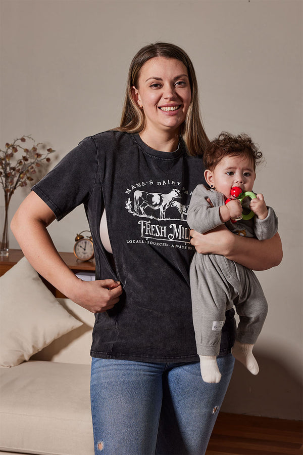 Mama's Dairy Farm Fresh Milk Breastfeeding T-shirt