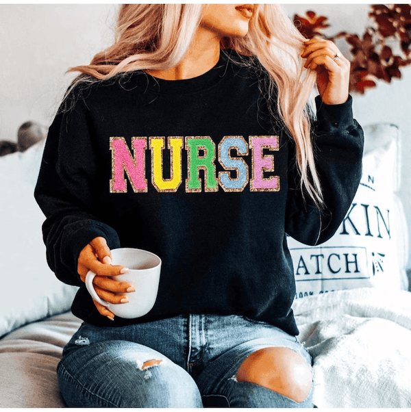 Colorful Nurse Print Sweatshirt - Giftifymama