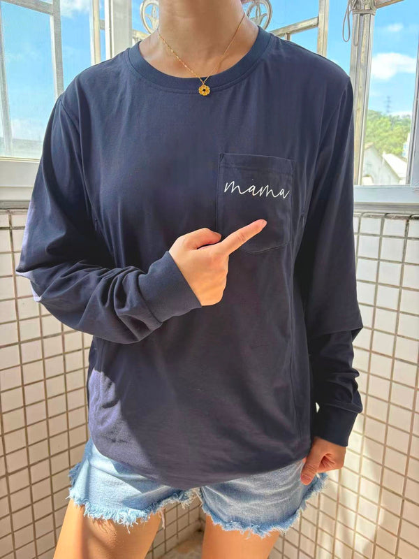 Pocket Mama Long Sleeve Nursing Tee