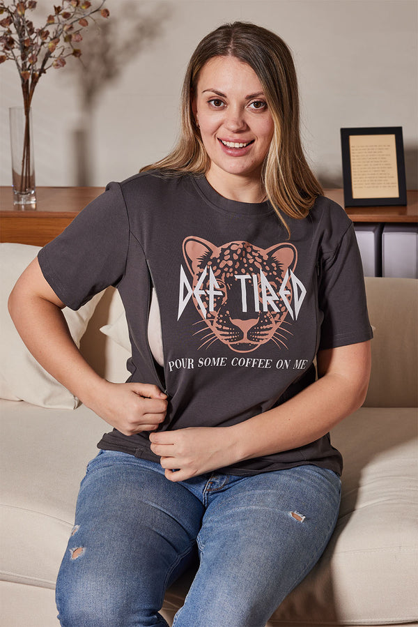 Def Tired Pour Some Coffee On Me Nursing T-shirt