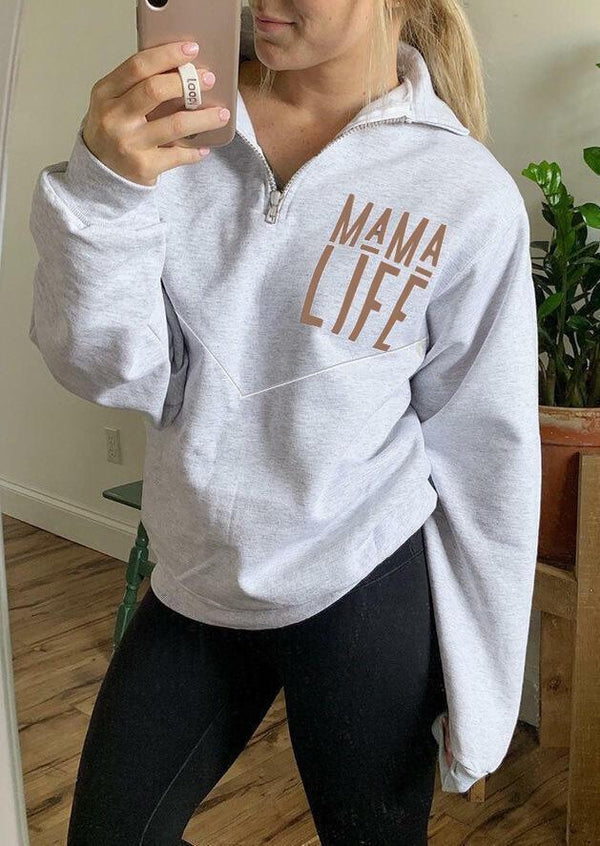 Mama Life Nursing Friendly Zip Sweatshirt - Giftifymama