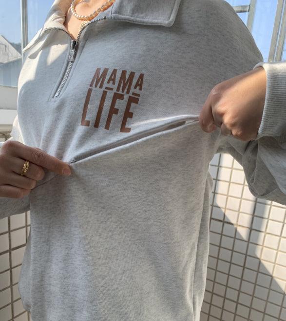 Mama Life Nursing Friendly Zip Sweatshirt - Giftifymama