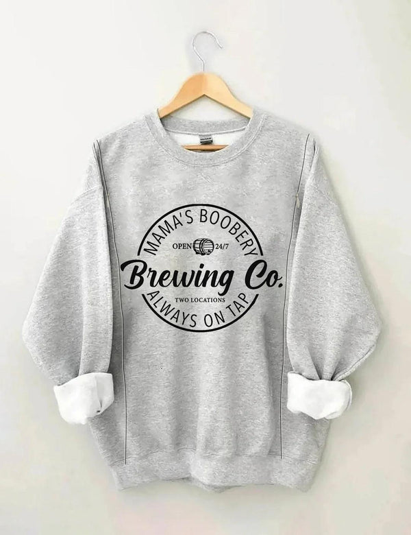 Mama's Boobery Zip Crewneck Breastfeeding Sweatshirt - Giftifymama