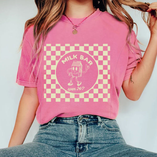 Checkered Milk Carton Nursing Tee